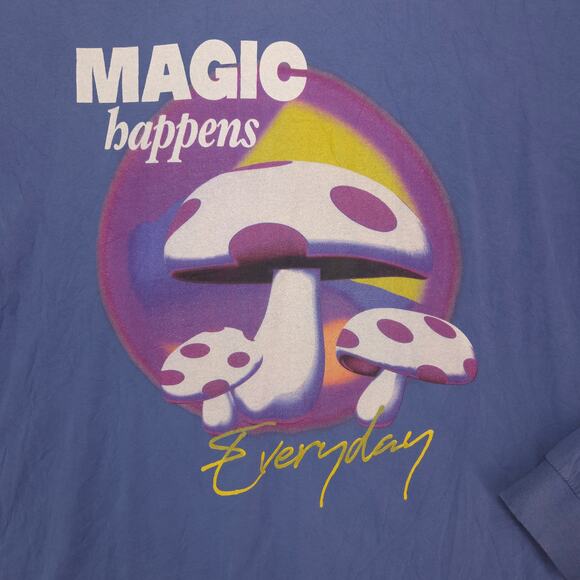 Urban Outfitteres Magic Happens Everyday Long Sleeve T Shirt Mens Size XL Blue - Picture 4 of 9